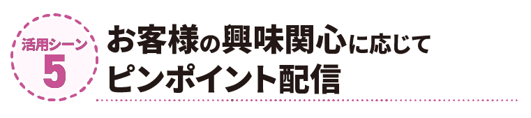 お客様の興味関心に応じてピンポイント配信
